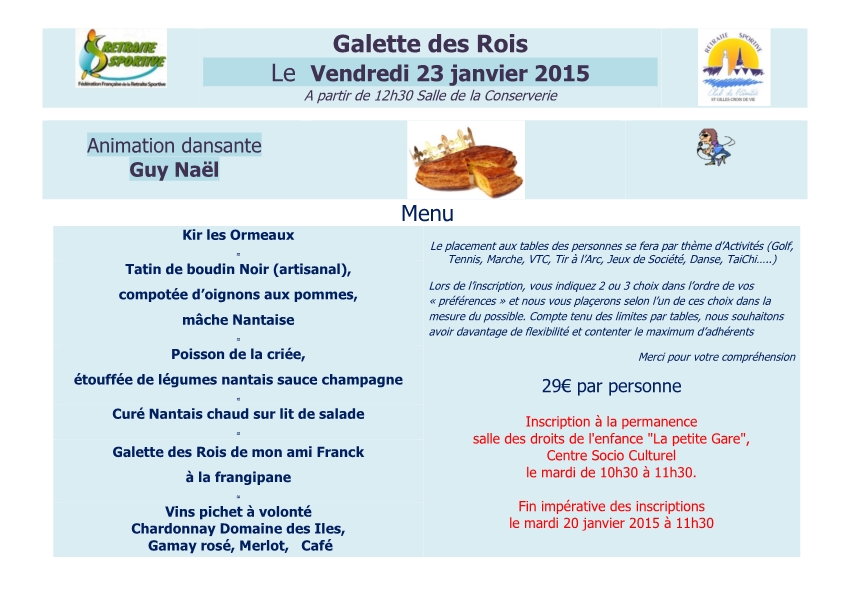 Repas traditionnel de la galette 2015