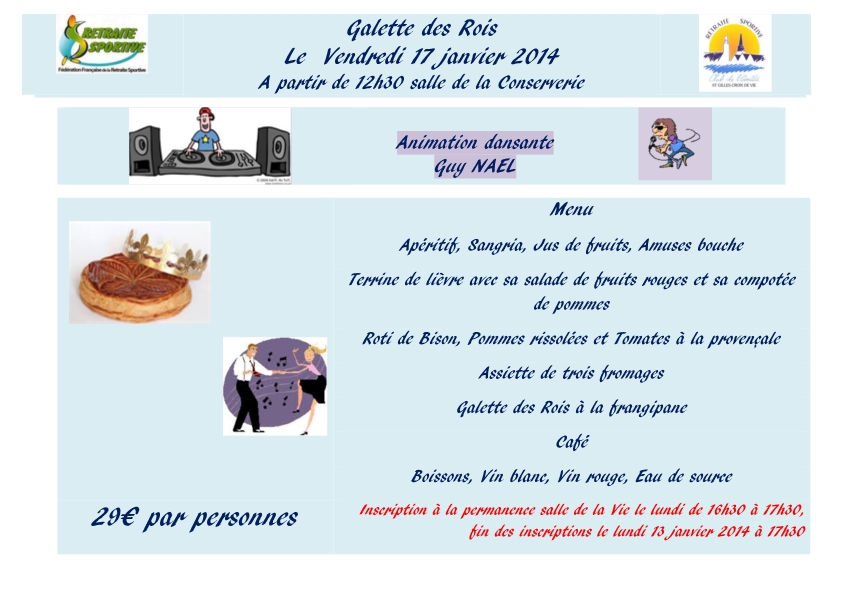 Repas traditionnel de la galette des rois