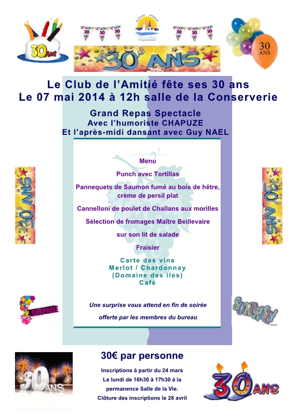 Les 30 ans du club de l&rsquo;Amitié